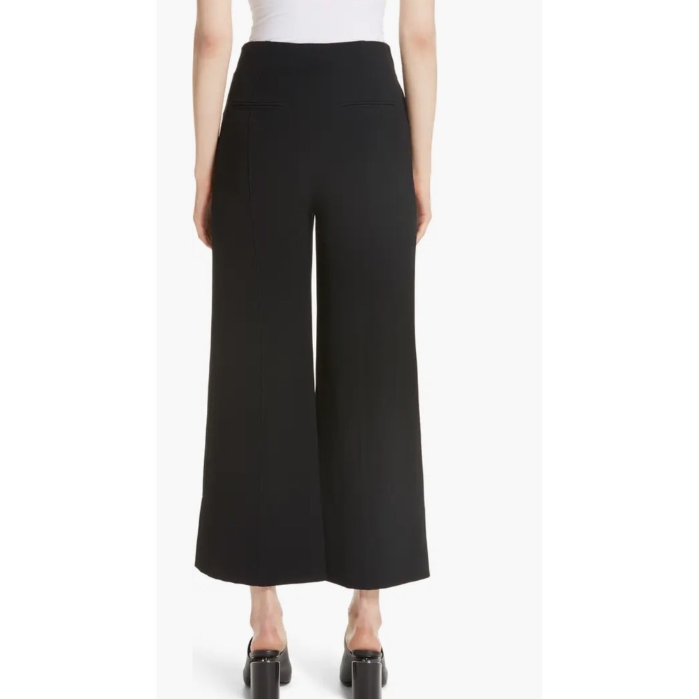 Cinq a Sept Wide Leg Pants Women 0 Black Excellent Grommet Double Belt High Rise - Picture 4 of 11